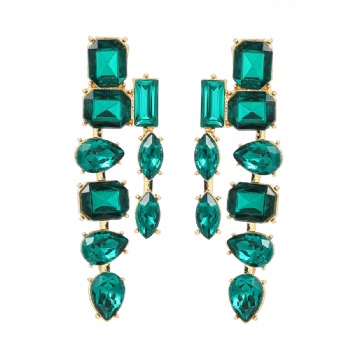 Colorfull Rainstone Earrings Female Bohemian Style Full Crystal Earrings Jewelry